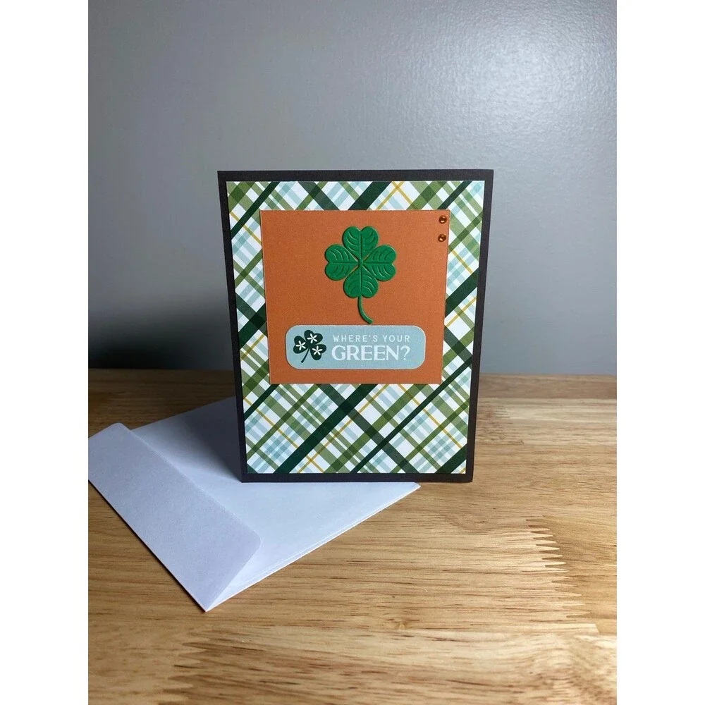 Handmade St. Patrick’s Day Blank Greeting Card A2 & Envelope